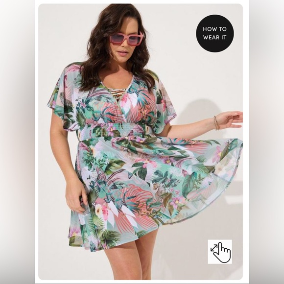 Mesh Smock Waist Coverup Dress size 2 - Picture 5 of 5